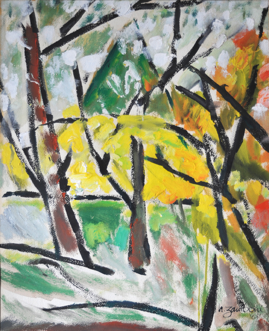 Trees in Black and Yello