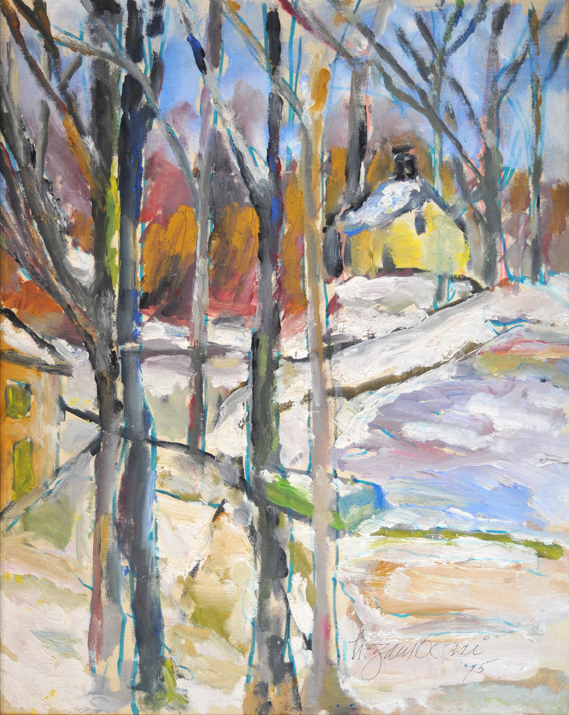 Yellow House in Snowy Woods - Casein #045