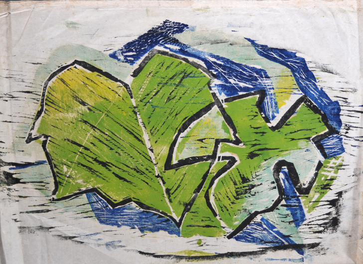 Leaf Study Woodblock