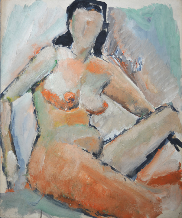 Nude with Black Hair- Casein #047